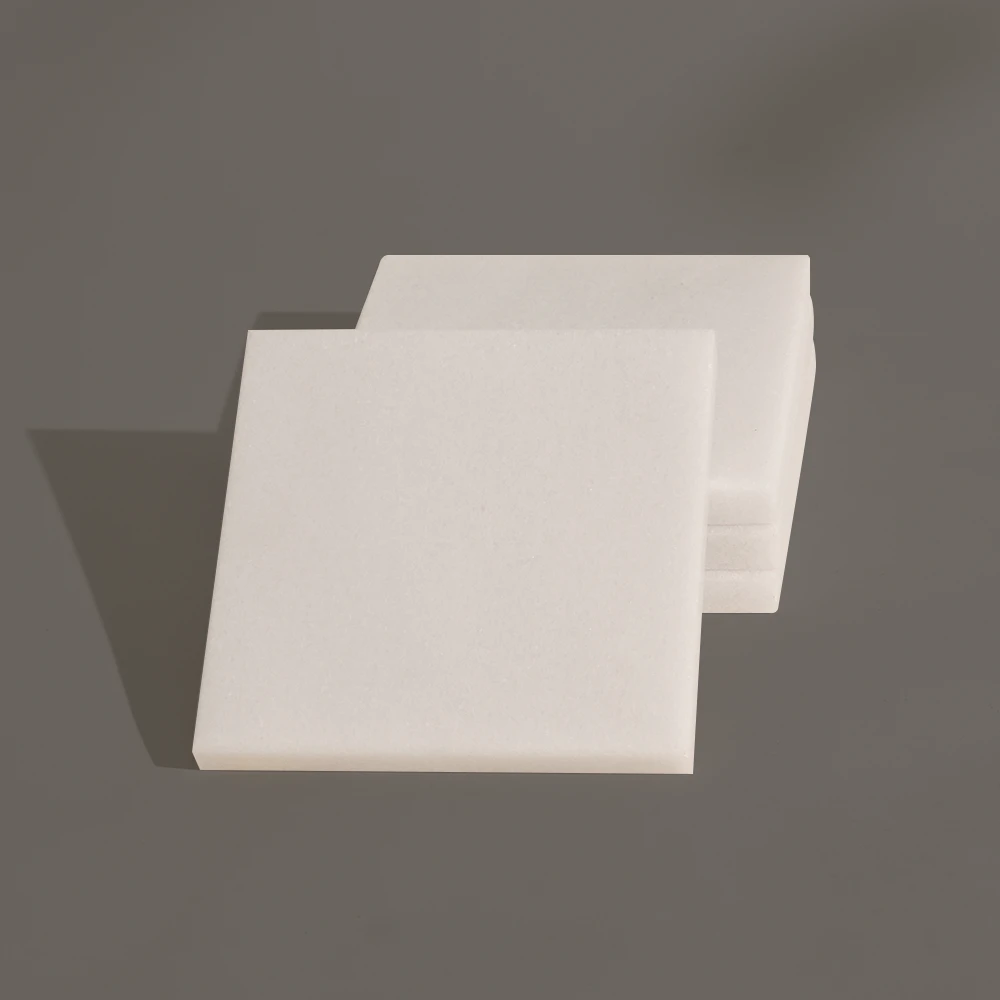 Set of 4 Square White Marble Coasters