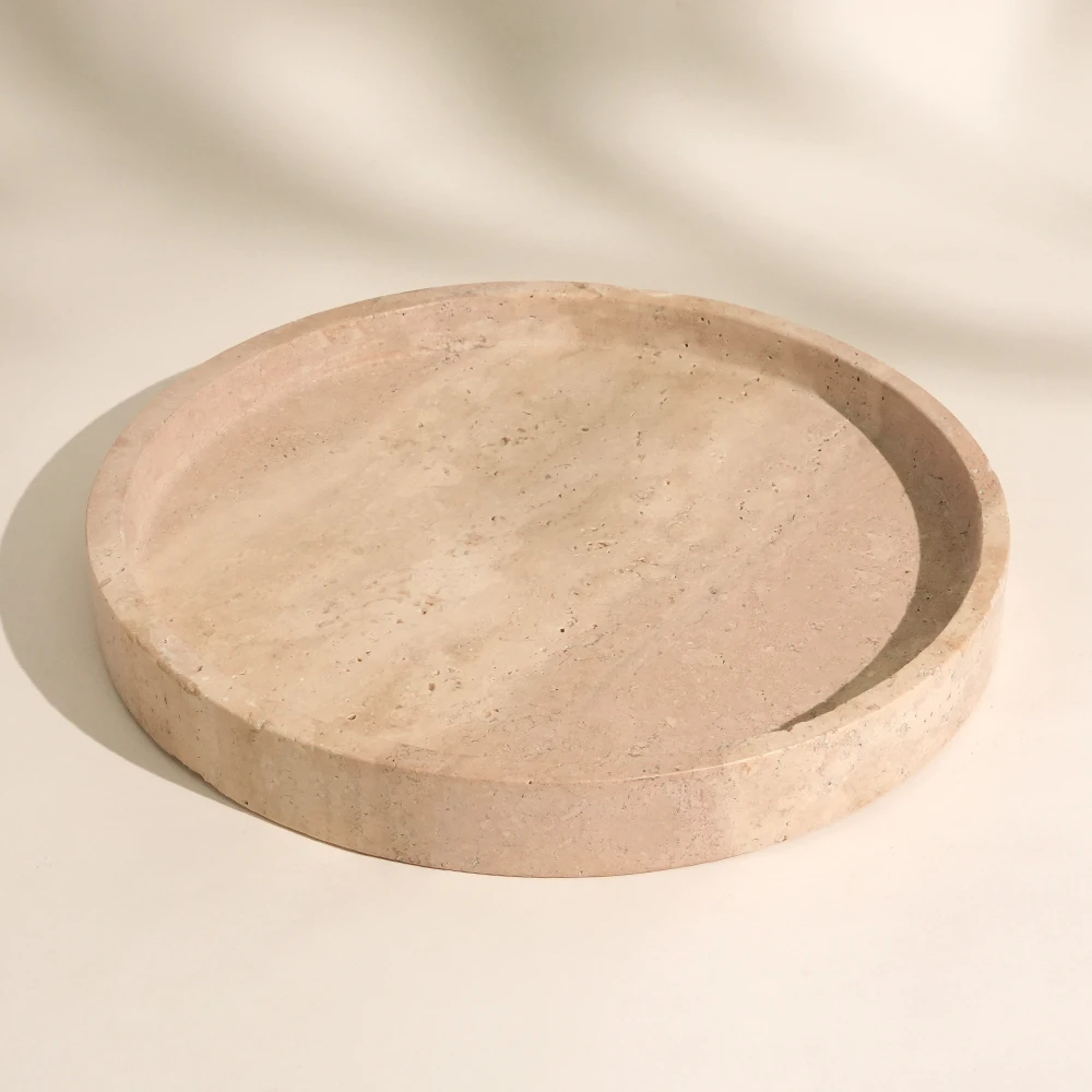 Travertine  Round Fruit Tray