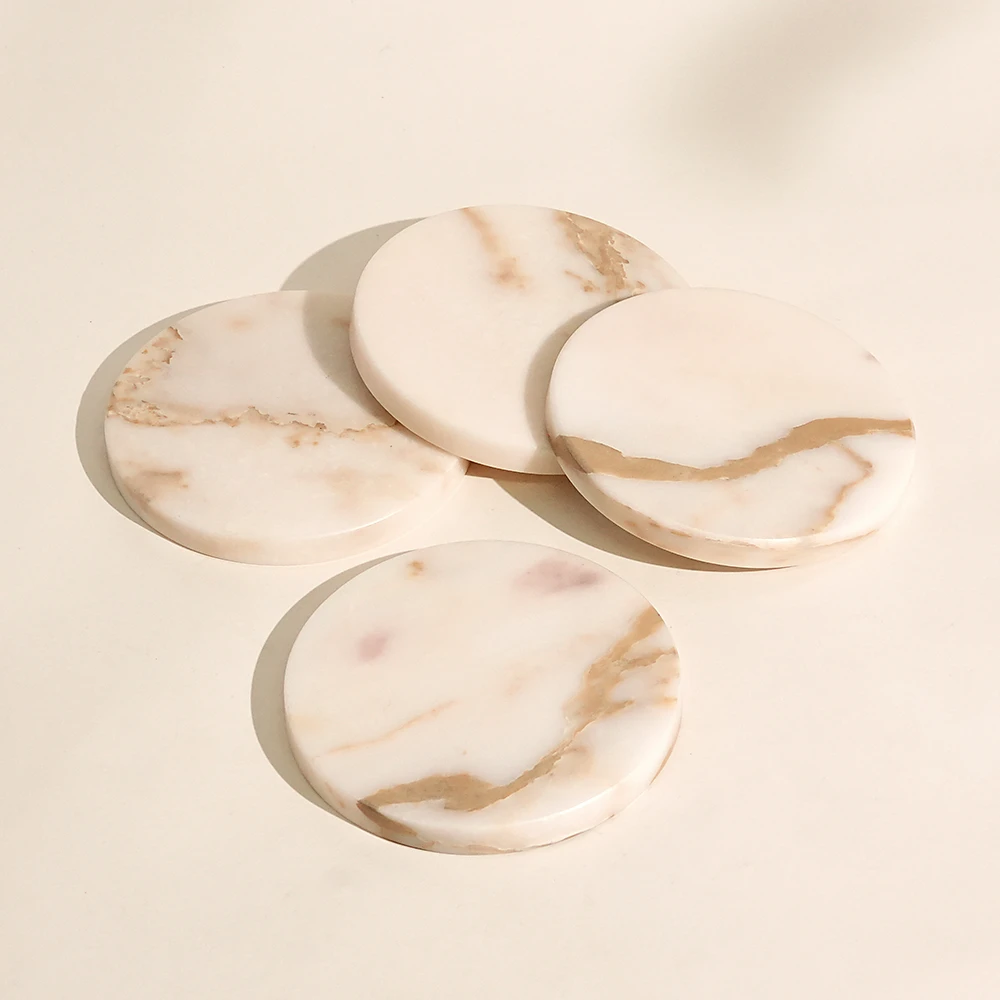 Set of 4 Calacatta Vagli Gold Coasters