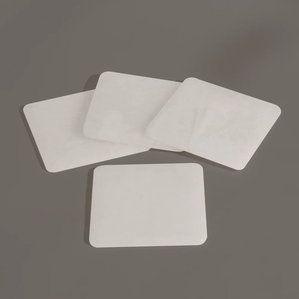 Set of 4 Clear Quartz Square Coasters
