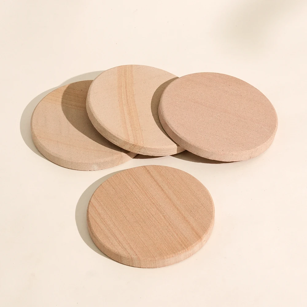 Set of 4 Round Sandstone Coasters