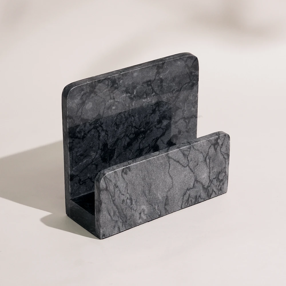 Dark Grey Marble Napkin Paper Holder