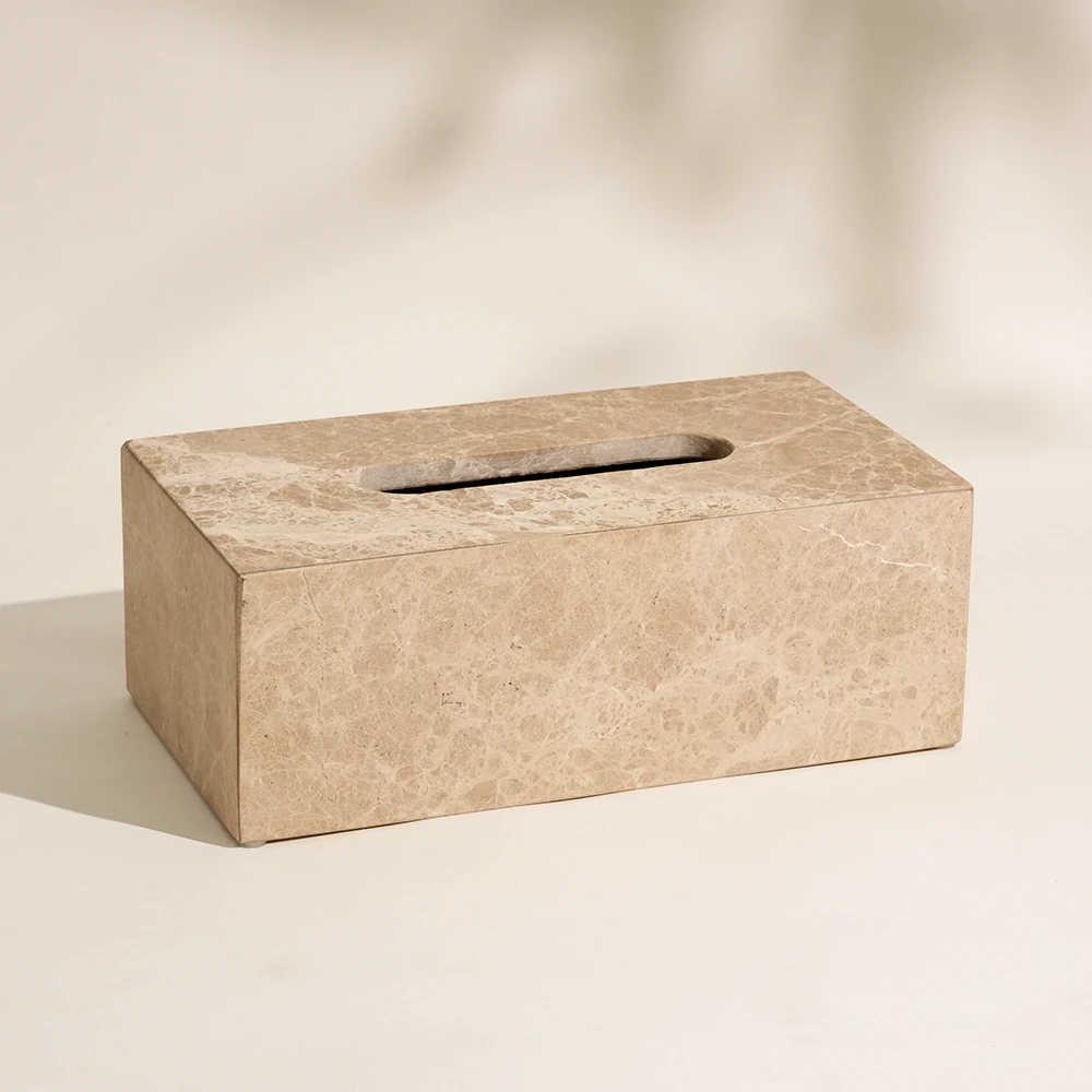 Light Emperador Marble Tissue Box