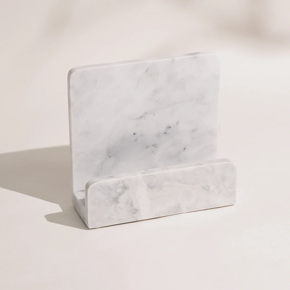 White Grey Marble Napkin Paper Holder