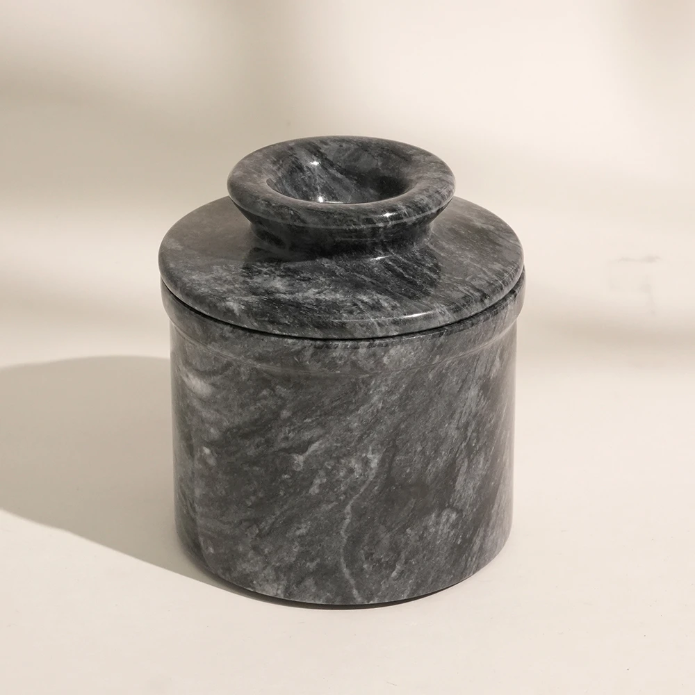 Dark Grey Marble Butter Keeper