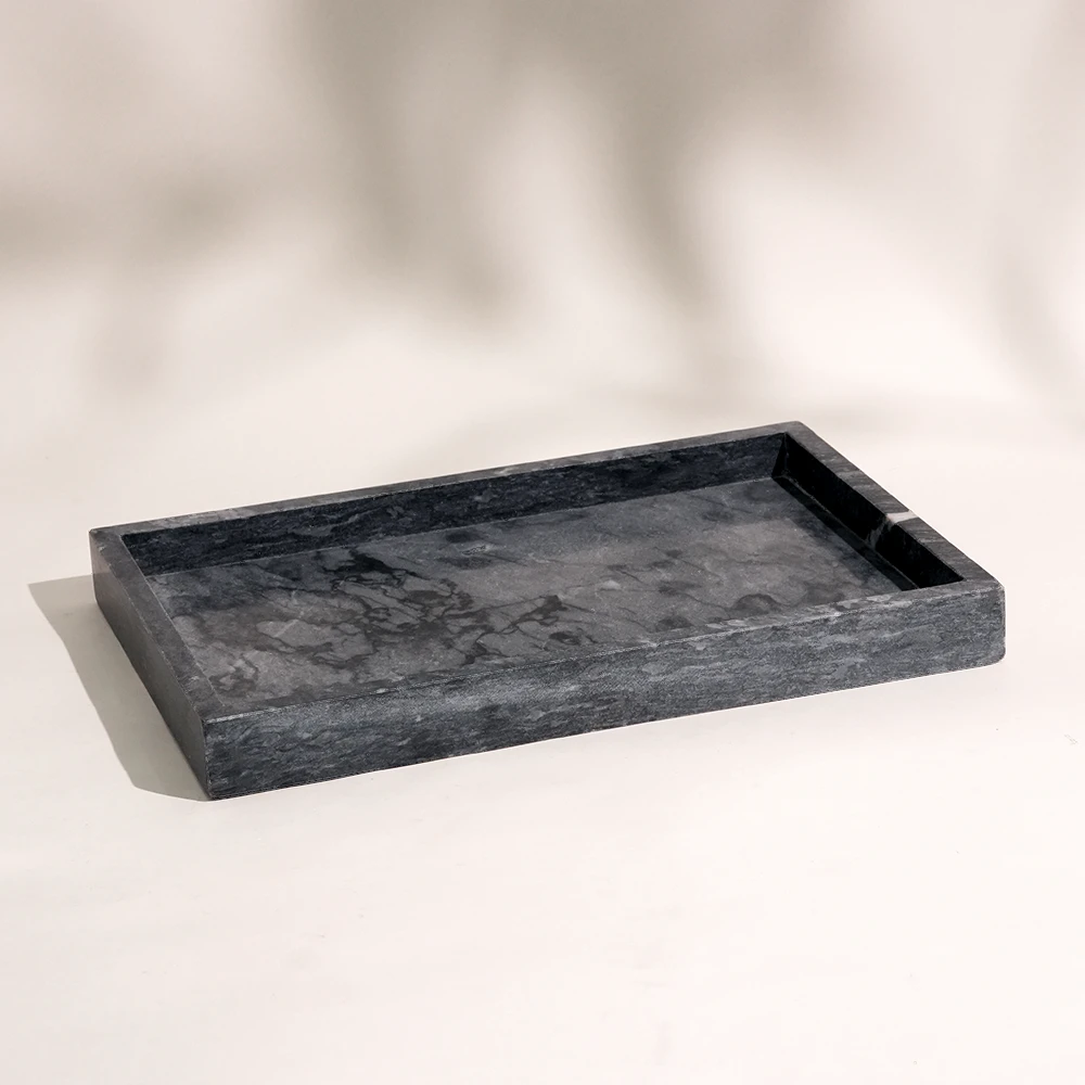 Dark Grey Rectangle Marble Tray