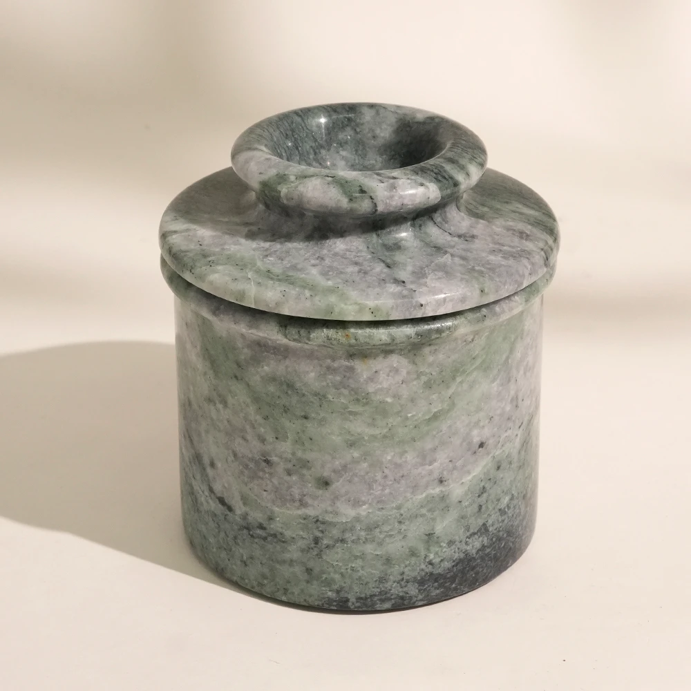 Green Marble Butter Keeper