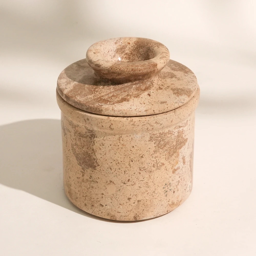 Mud Yellow Marble Butter Keeper