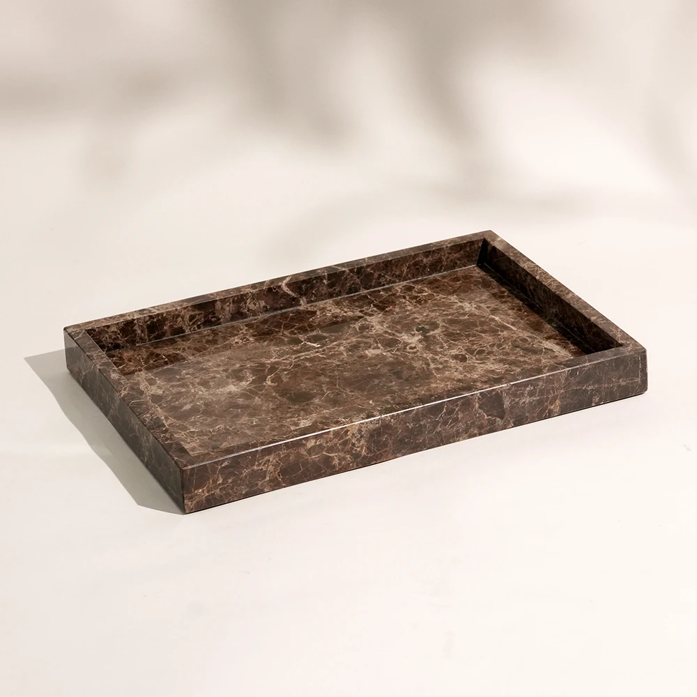 Emperador Rectangle Marble Tray