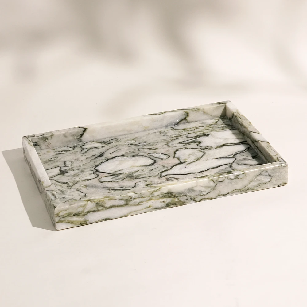 Green Emerald Rectangle Marble Tray