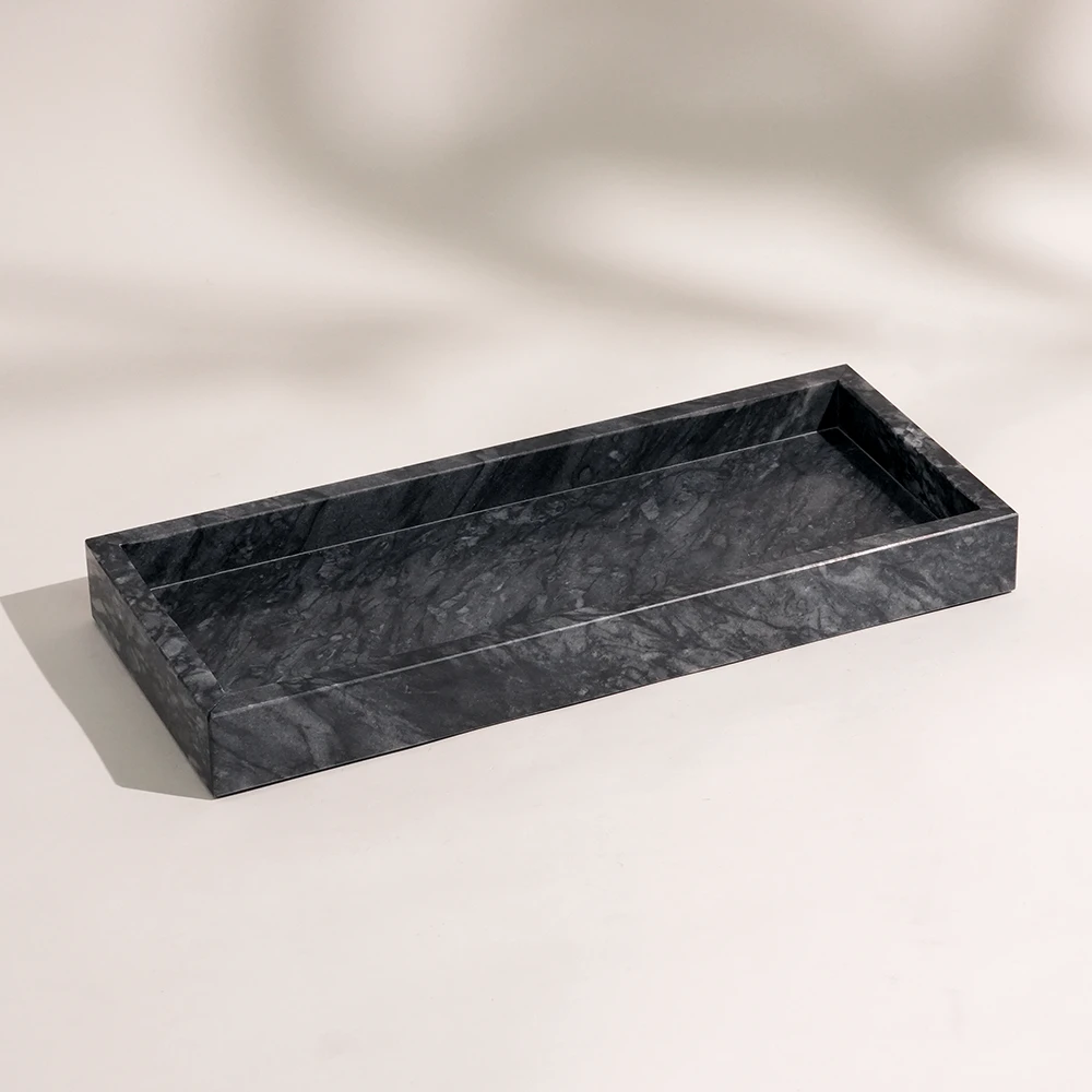 Dark Grey Rectangle Marble Tray