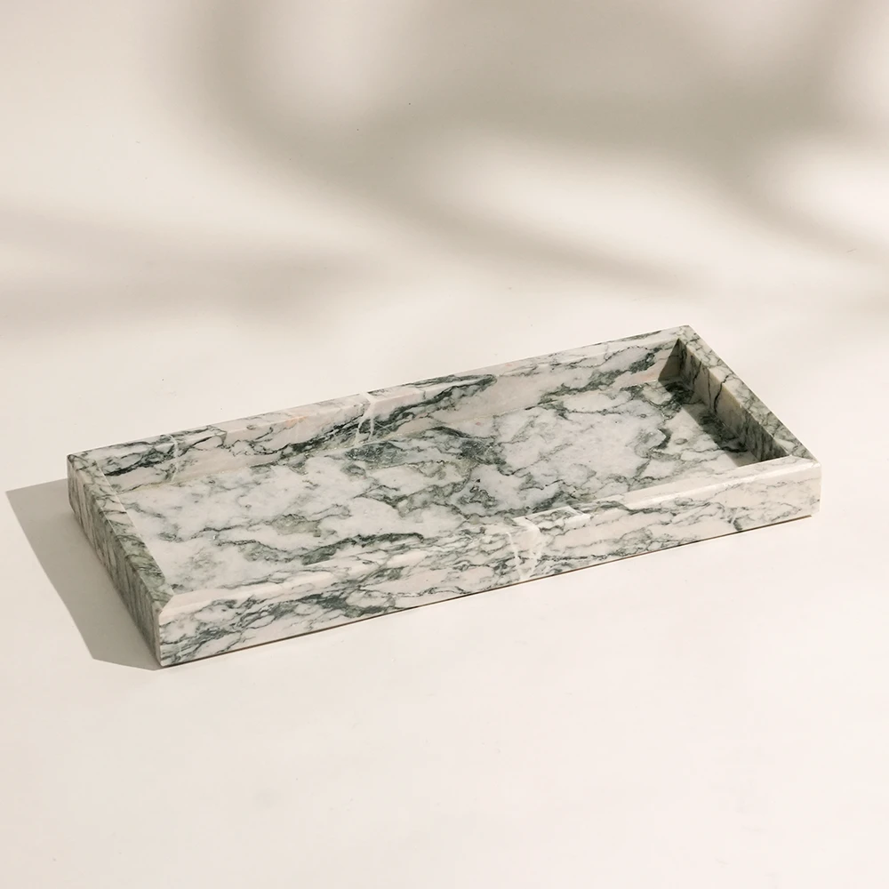 Green Emerald Rectangle Marble Tray