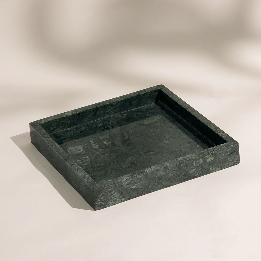 Green Square Marble Tray
