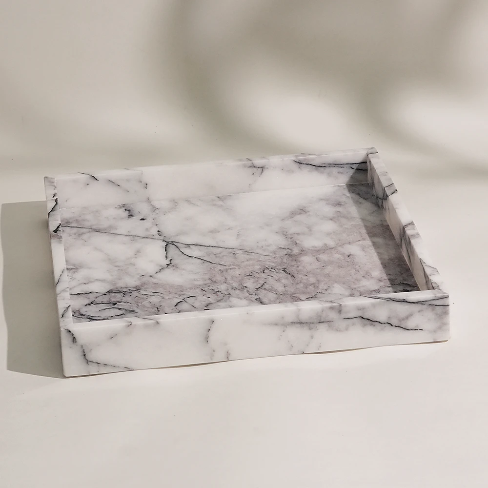 Lilac Square Marble Tray