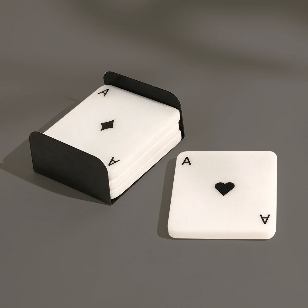 Set of 4 AAAA Poker Marble Coaster