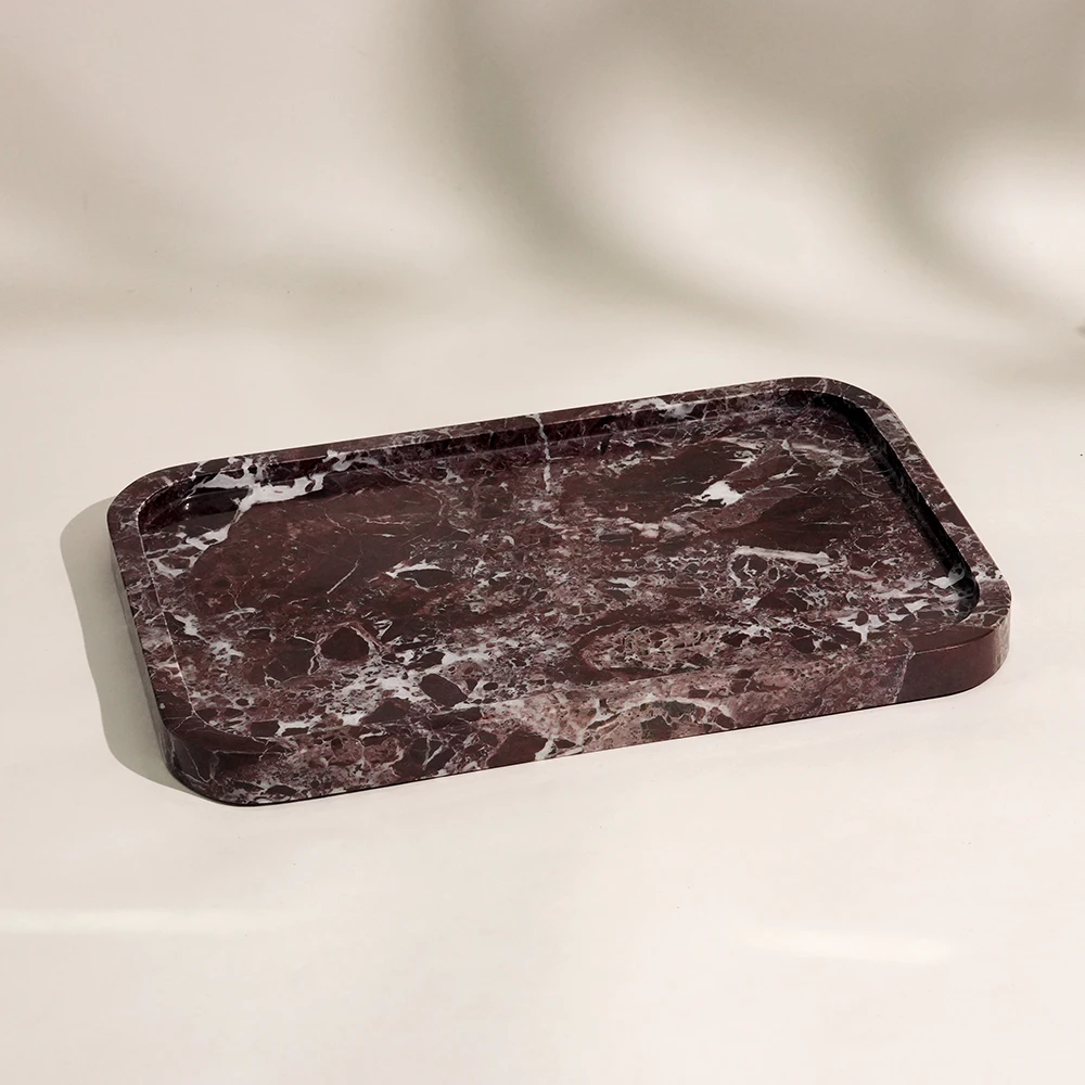 Rosso Levanto Rectangle  Marble Tray