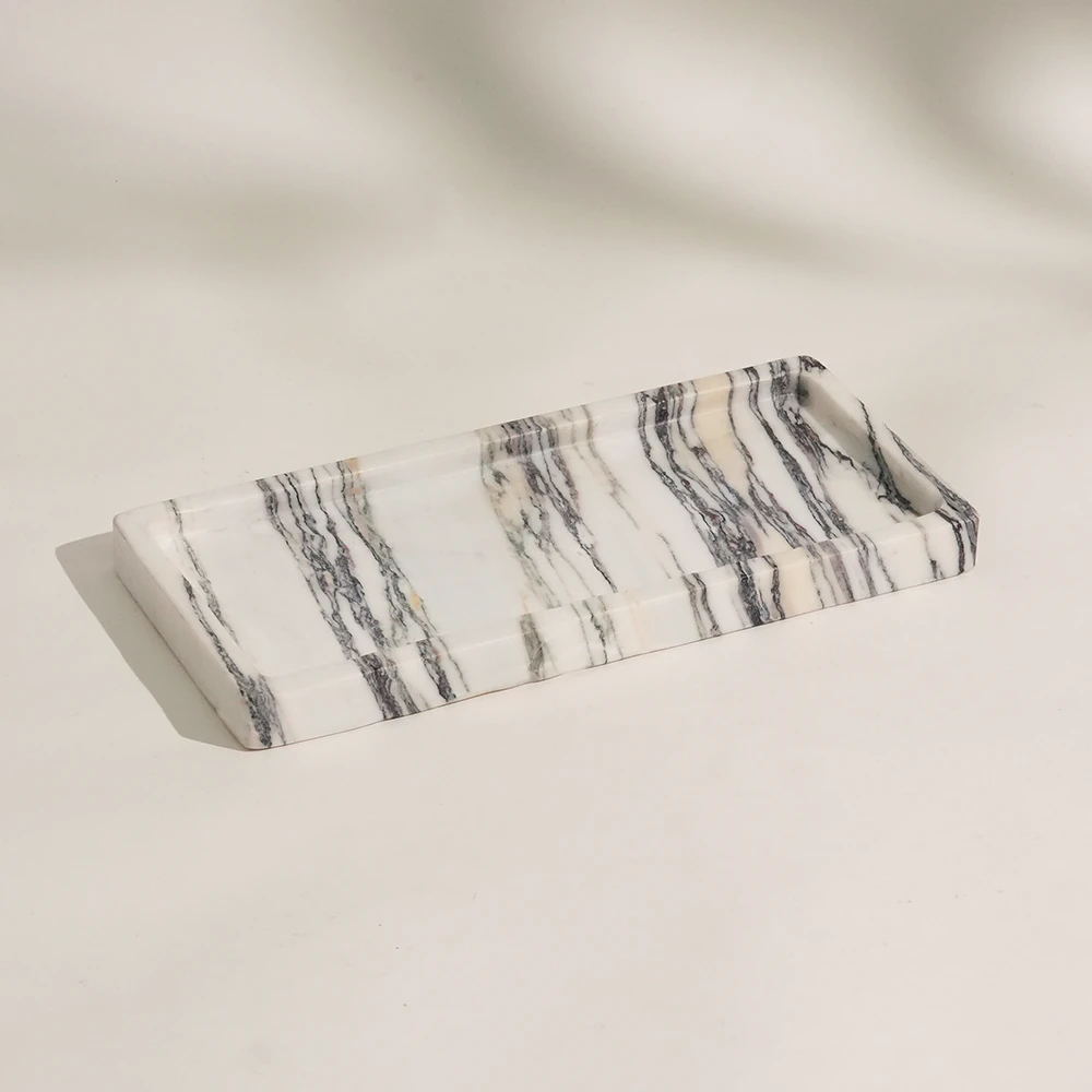 Italian Calacatta Vagli Rectangle Marble Tray