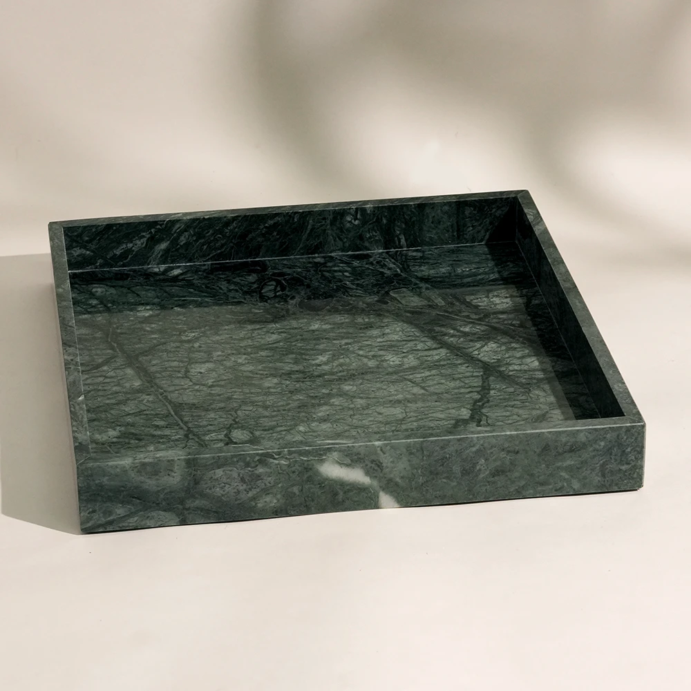 Green Square Marble Tray