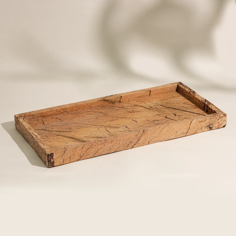 Rainforest Brown Marble Rectangle Tray