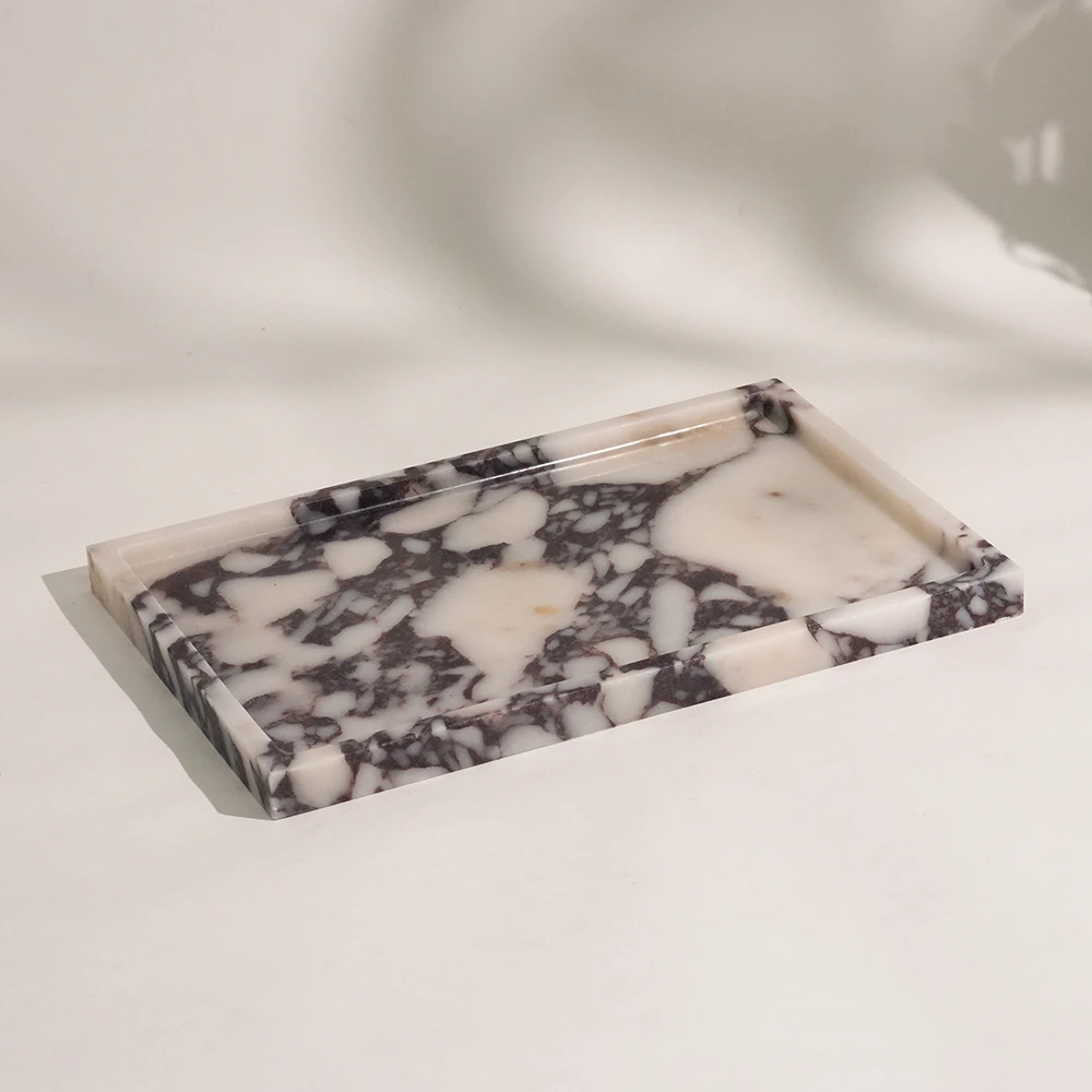 Calacatta Viola Rectangle Marble Tray
