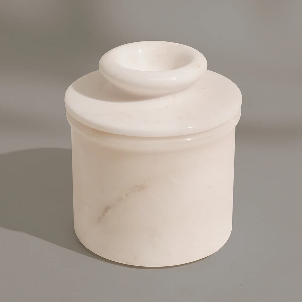 White Marble Butter Keeper