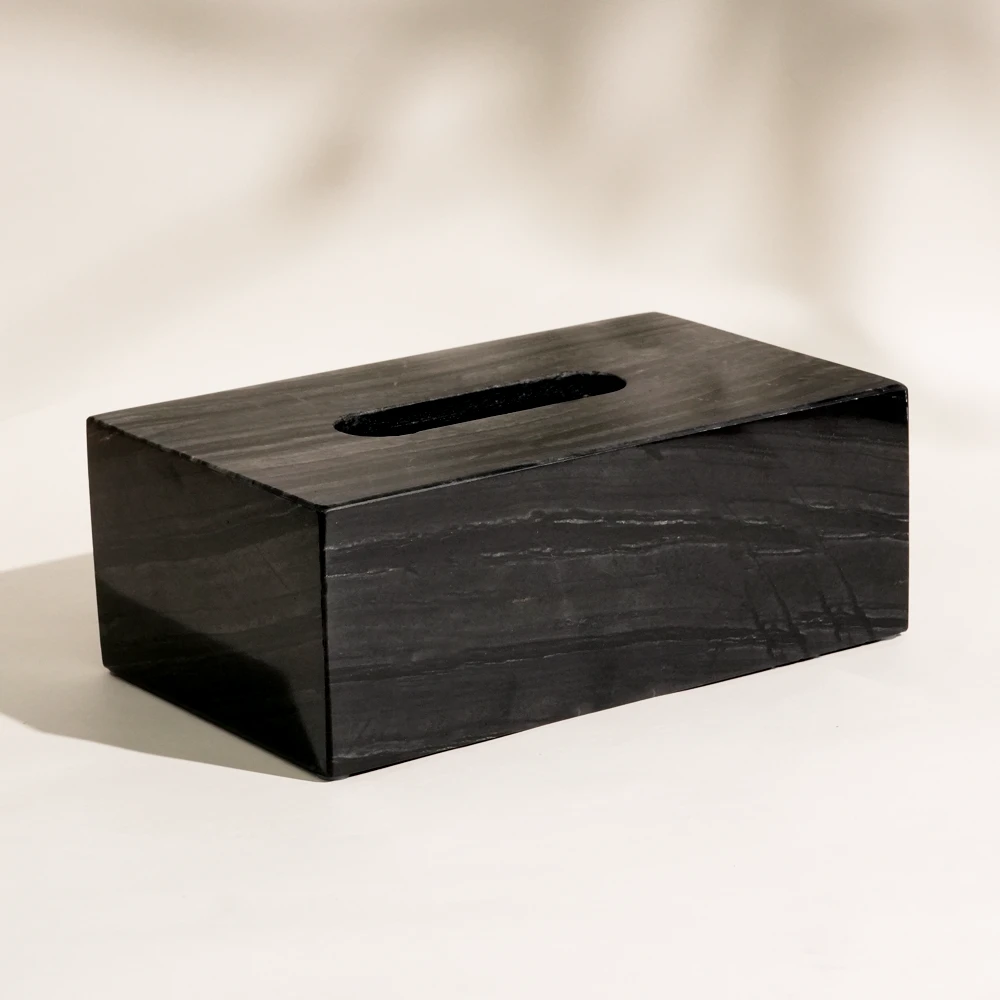 Ancien Wood Grain Rectangle Marble Tissue Box