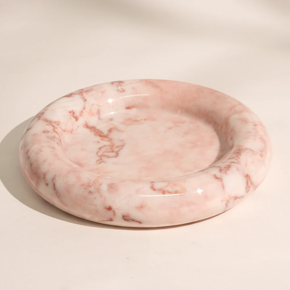 Bulgari Pink Round Marble Tray