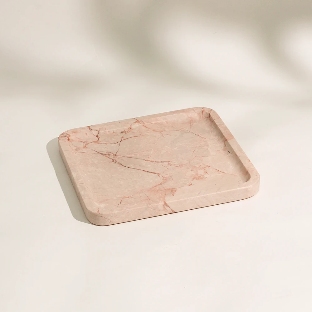 Bulgari Pink Square Marble Tray