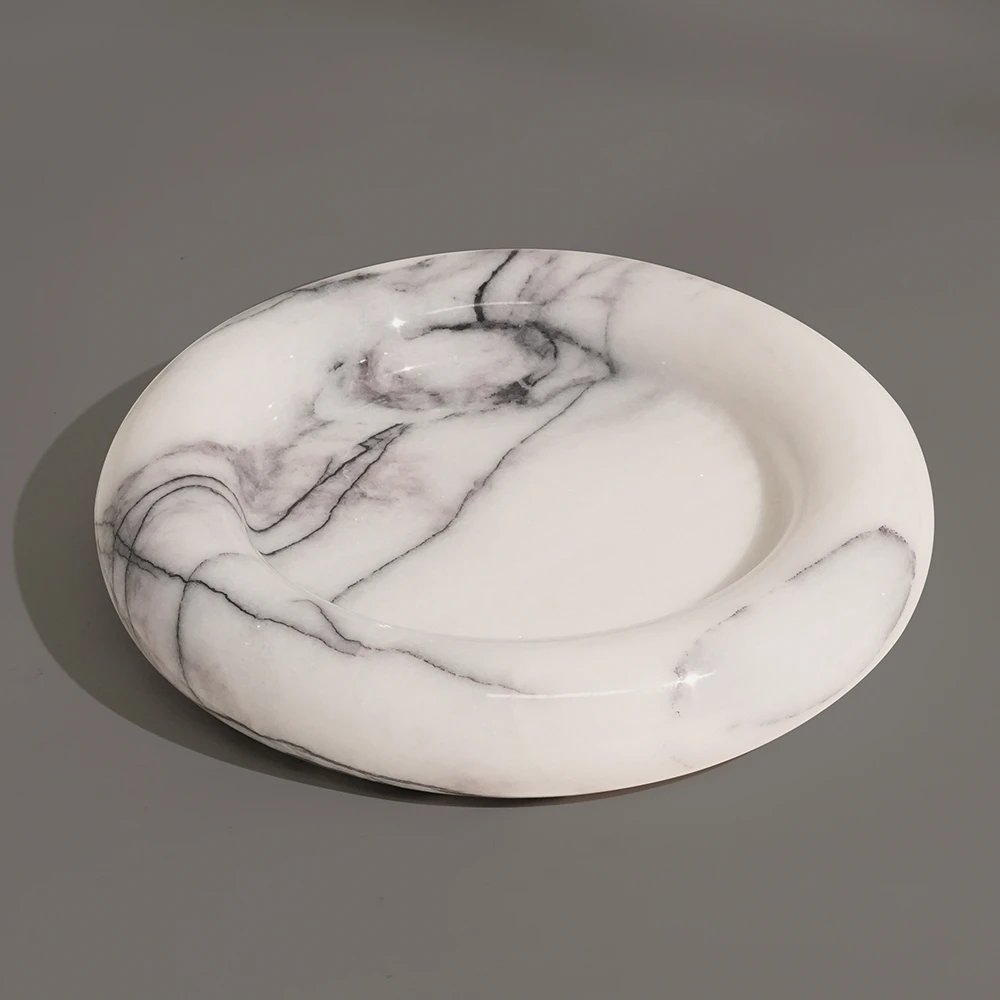 Lilac Round Marble Tray-M
