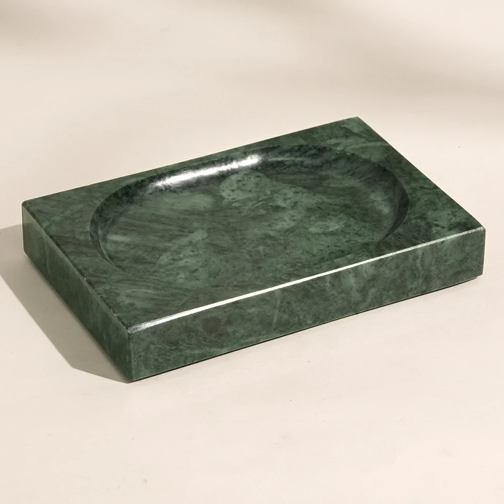 Green Rectangle Marble Soap Dish