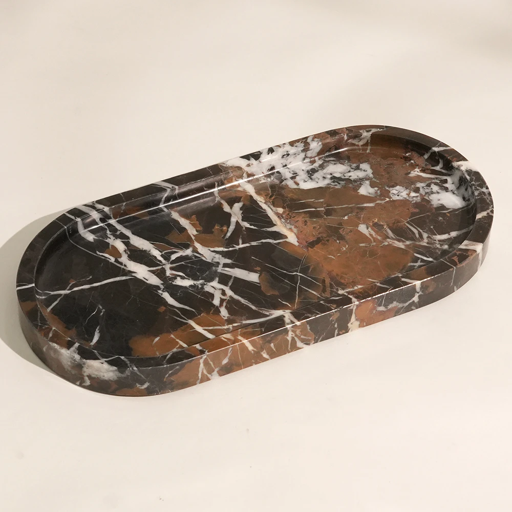Portoro Oval Marble Tray