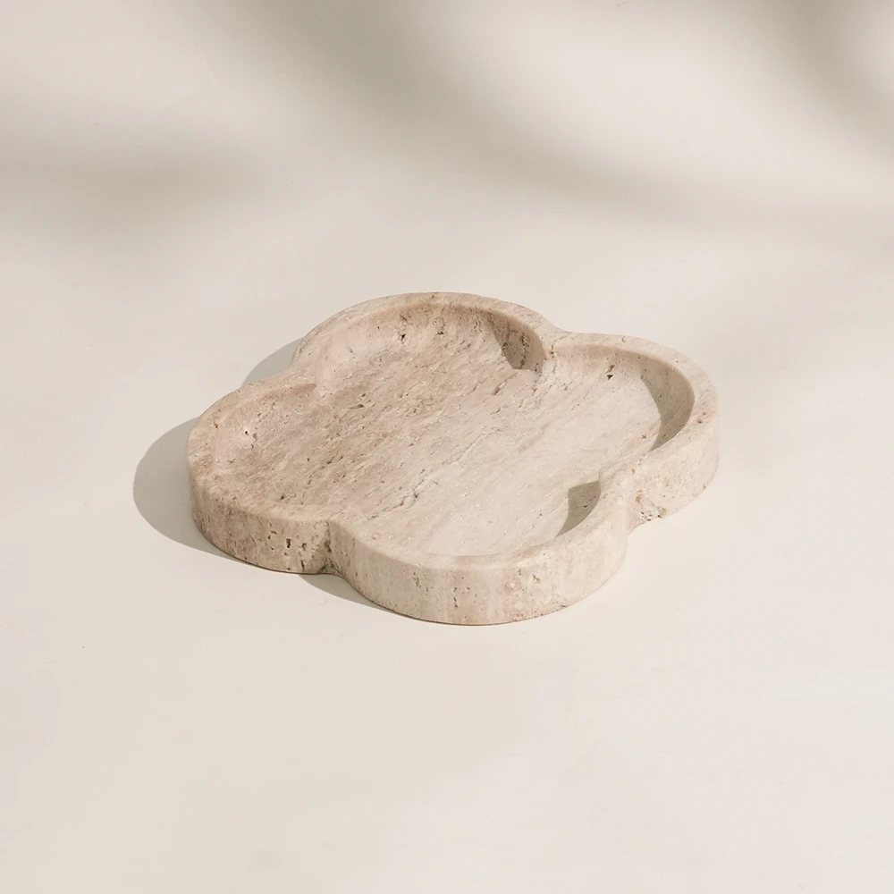 Clover-shaped Travertine Tray