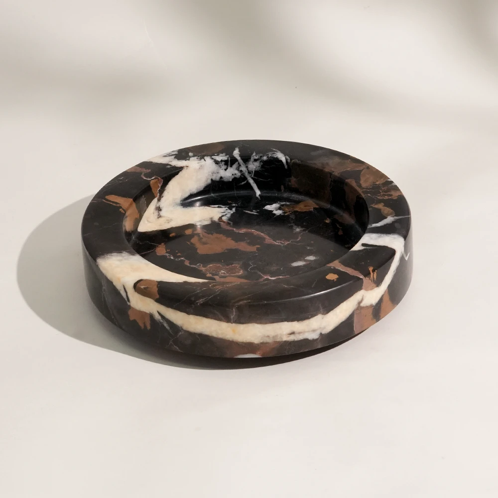 Portoro Round Marble Tray