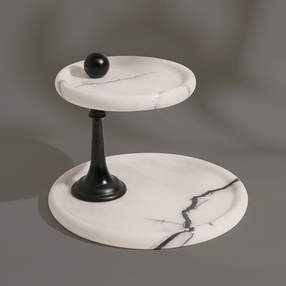 Two-tier Lilac Marble Tray