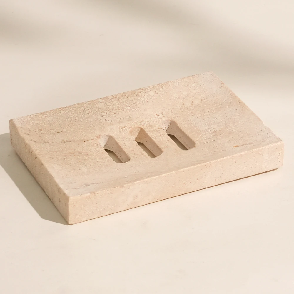 Travertine Rectangle Soap Dish