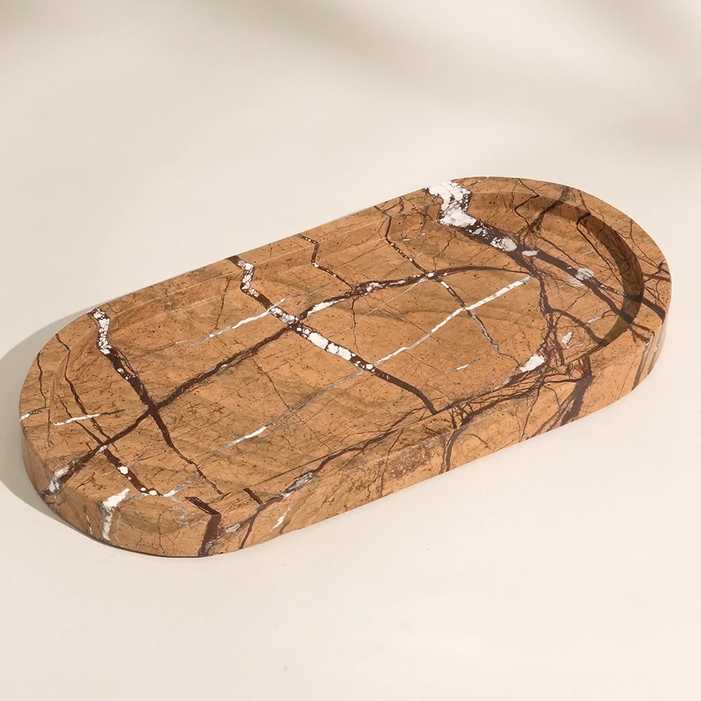Rainforest Brown Oval Marble Tray