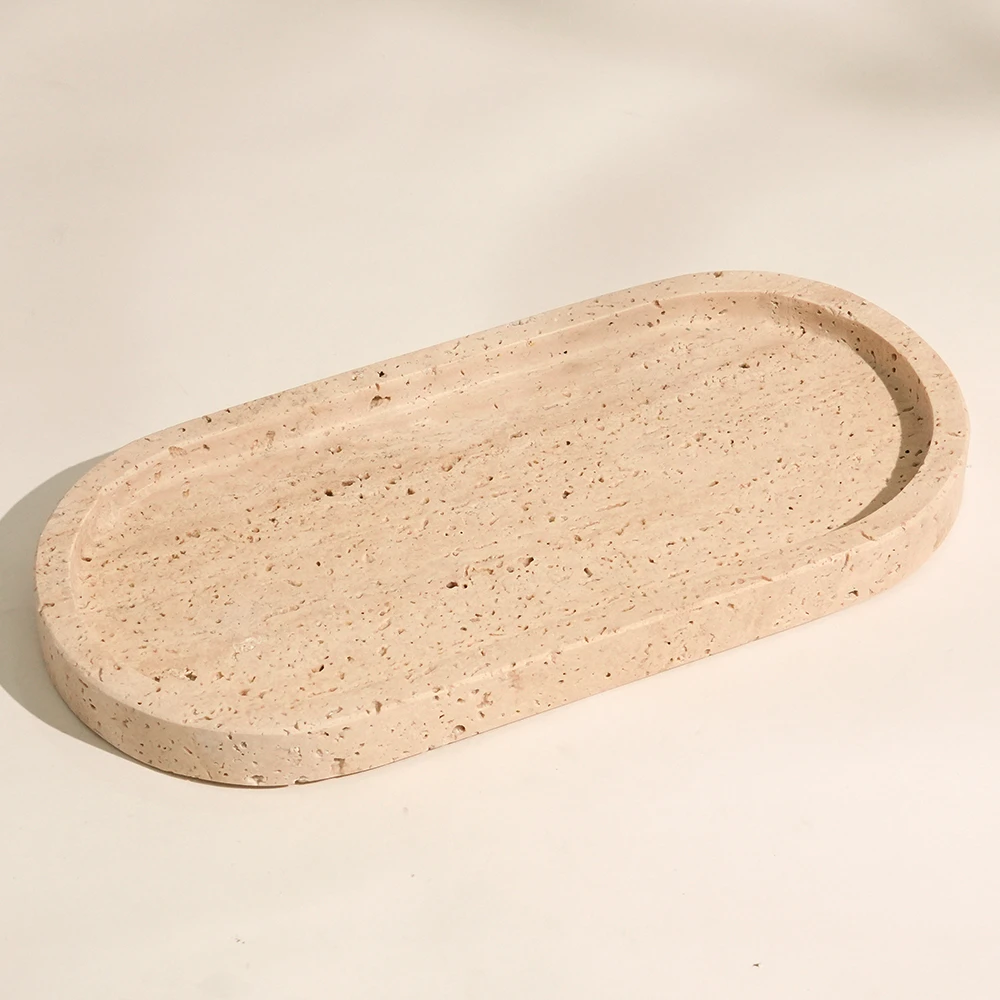 Trvavertine Oval Marble Tray