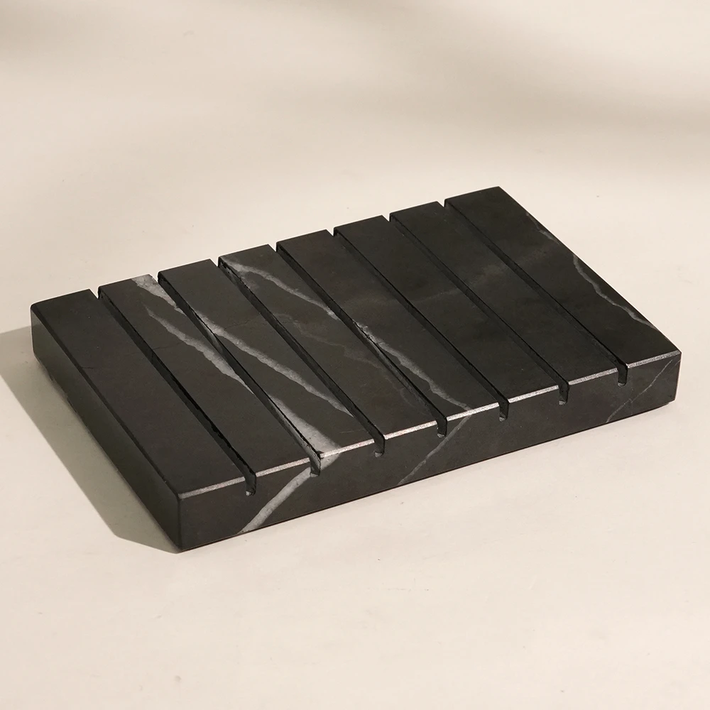 Nero Marquina Rectangle Marble Soap Dish