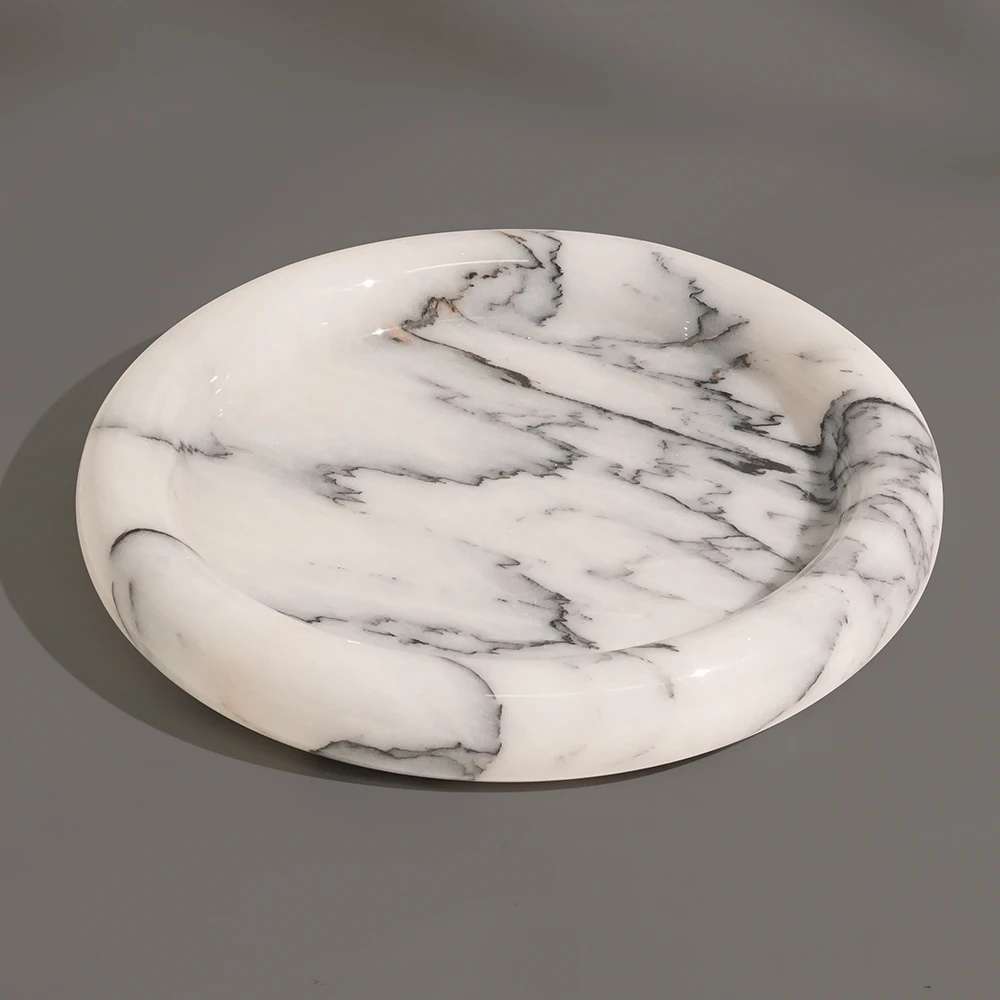 Lilac Round Marble Tray-L