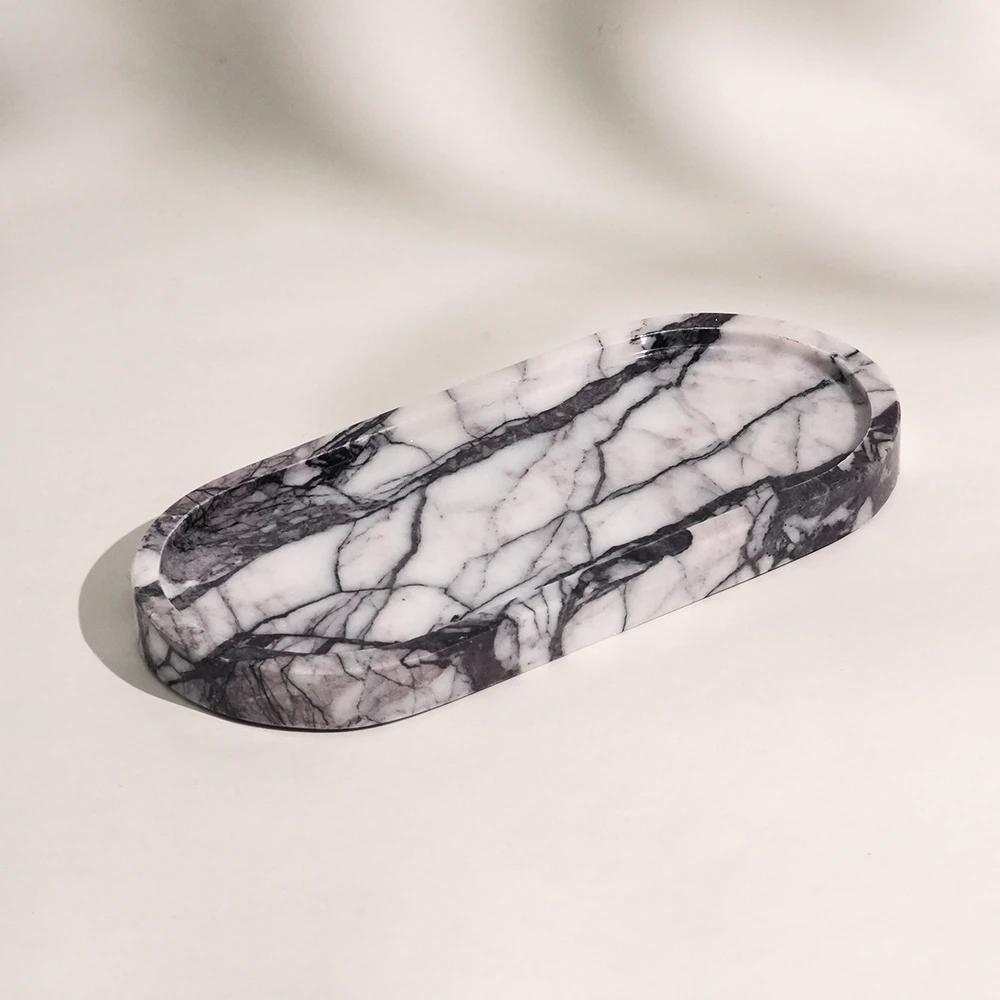 Lilac Oval Marble Tray
