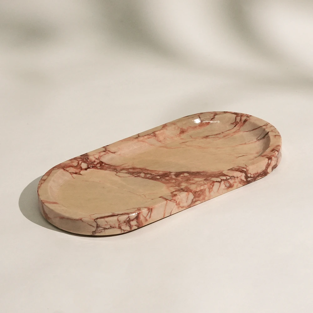 Bulgari Pink Oval Marble Tray