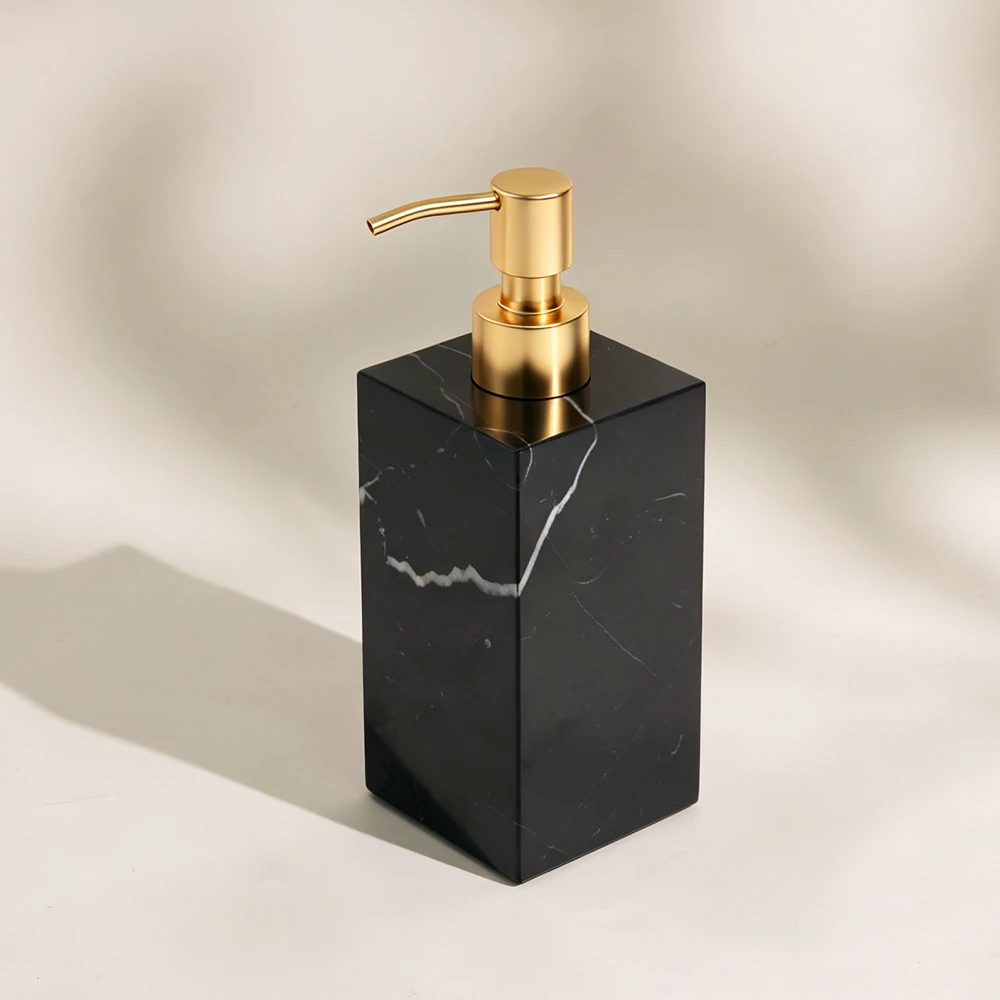 Nero Marquina Marble Dispenser with Zinc Alloy Pump