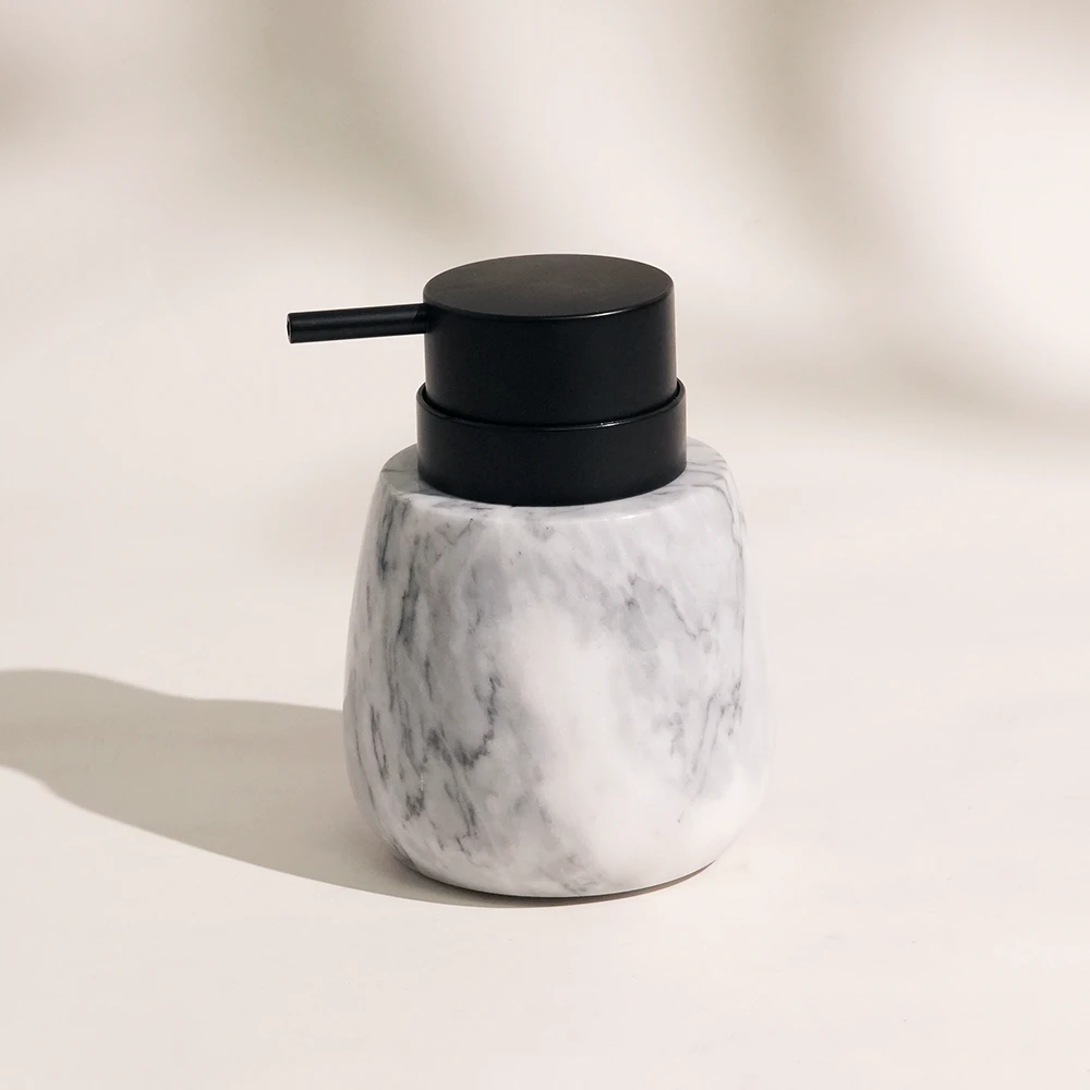 Light Grey Marble Dispenser with Plastic Pump