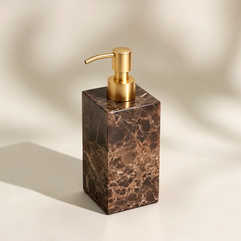Dark Emperador Marble Dispenser with Zinc Alloy Pump