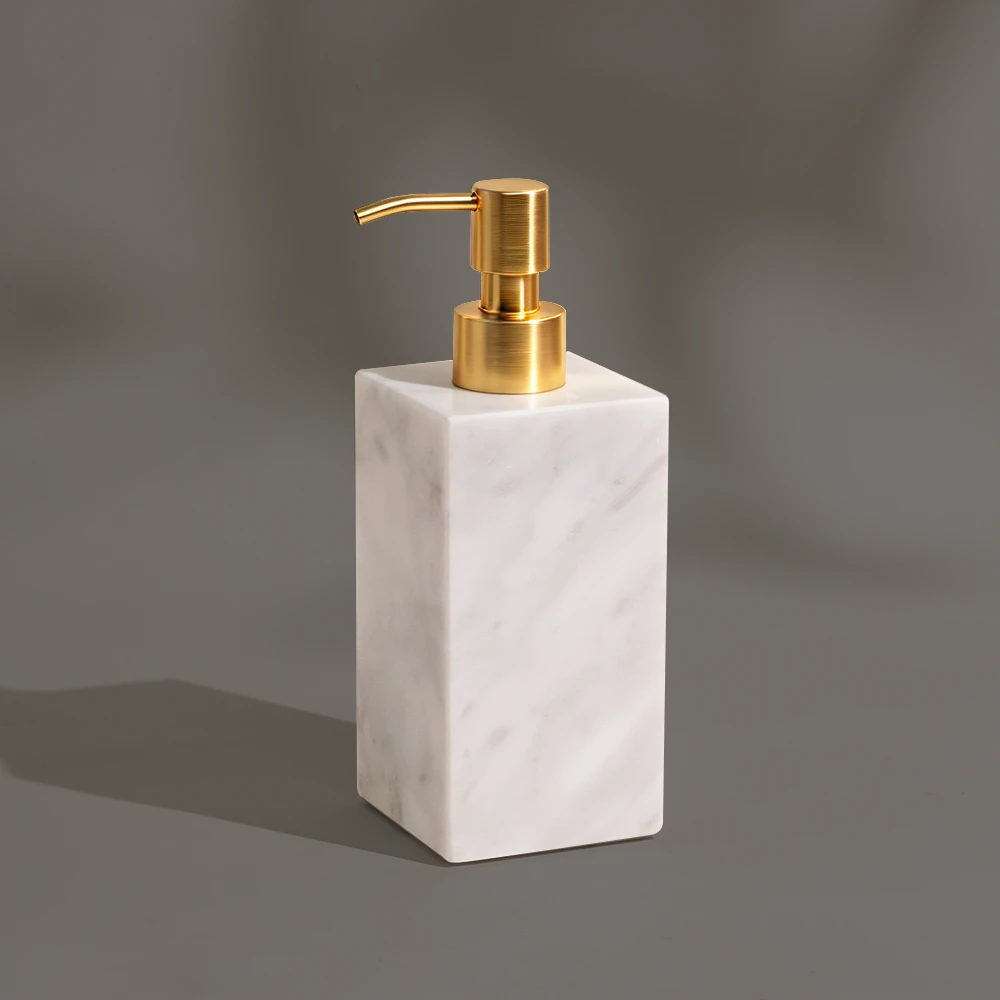 Carrara White Mable Dispenser with Zinc Alloy Pump