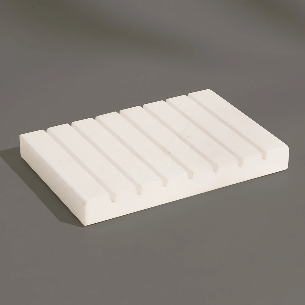 White Marble Rectangle Soap Dish