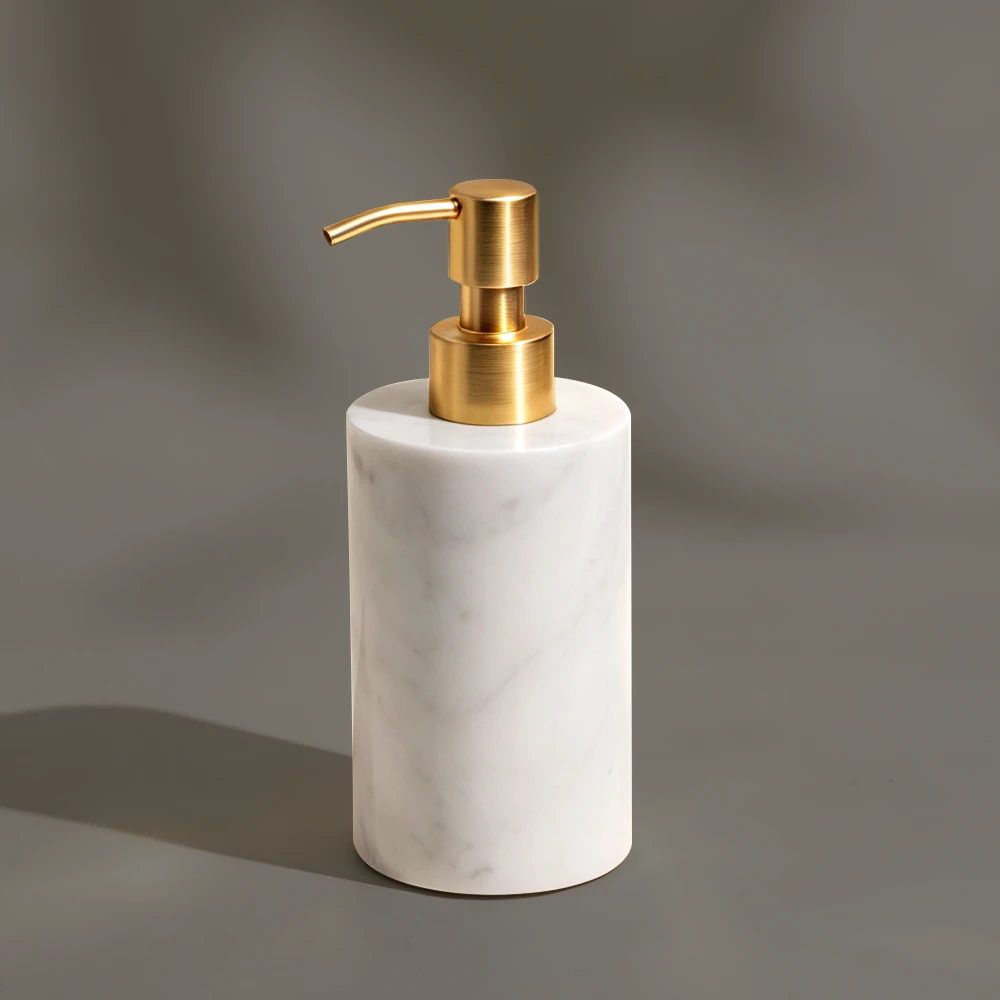 Carrara White Mable Dispenser with Zinc Alloy Pump