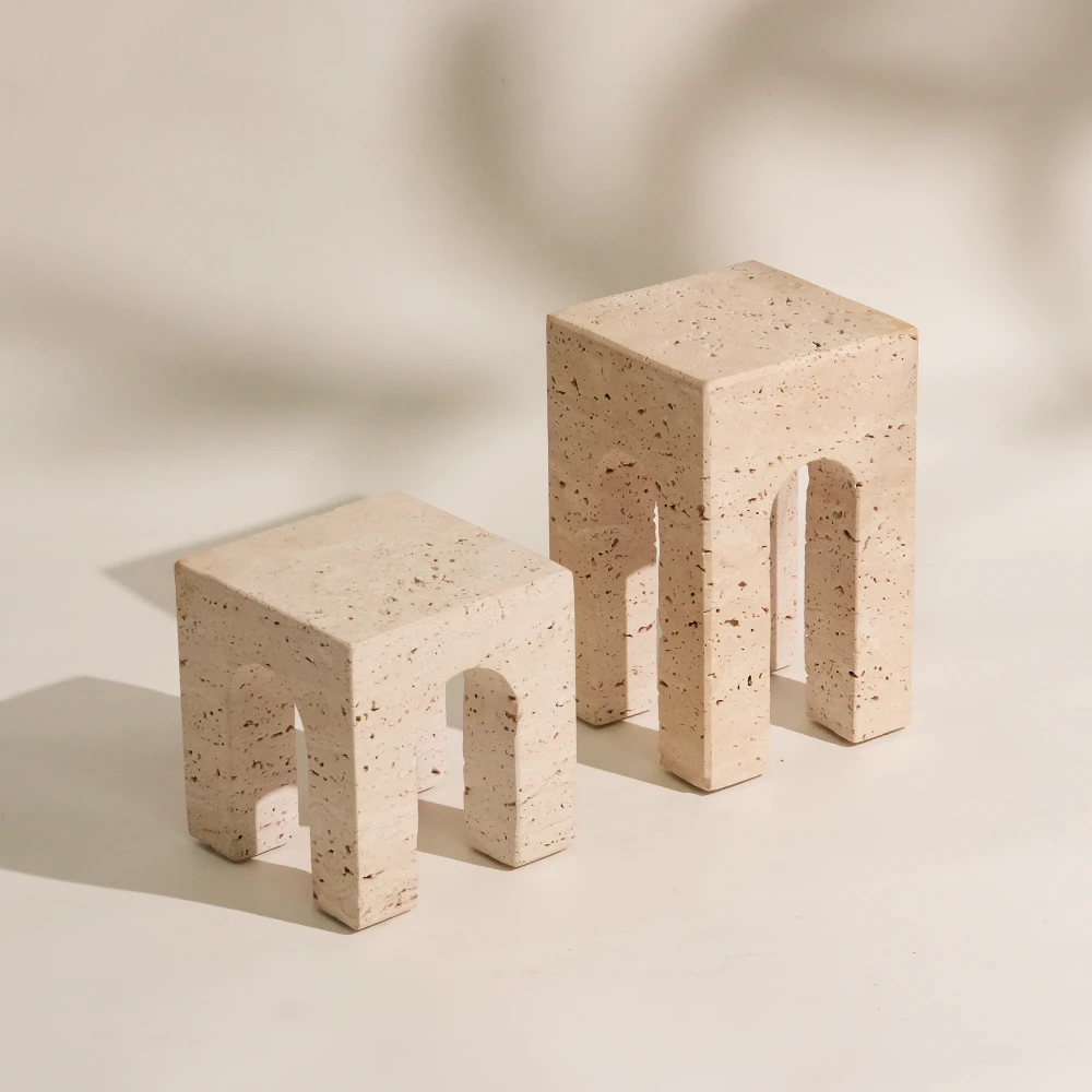 Travertine Bookends