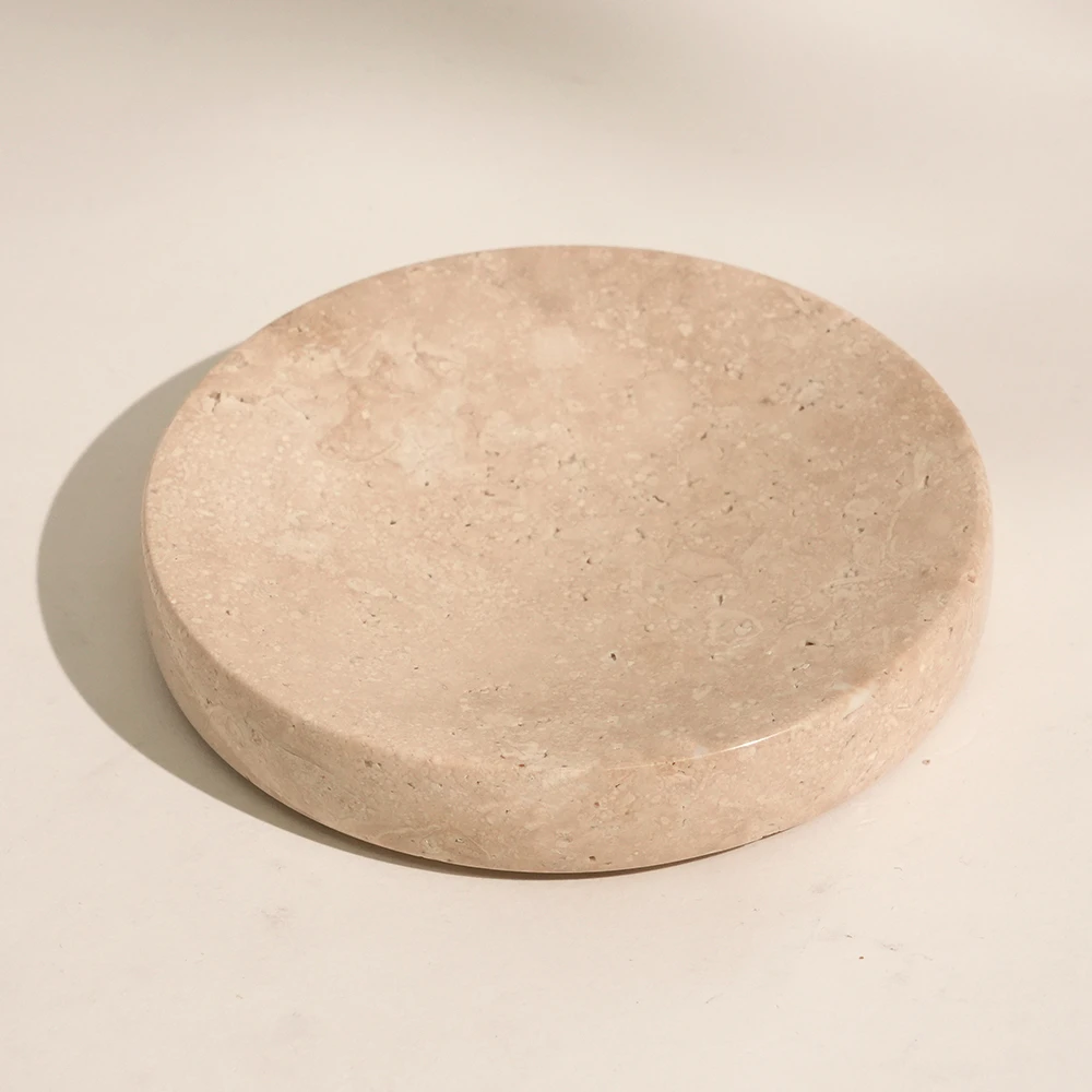 Travertine Round Soap Dish