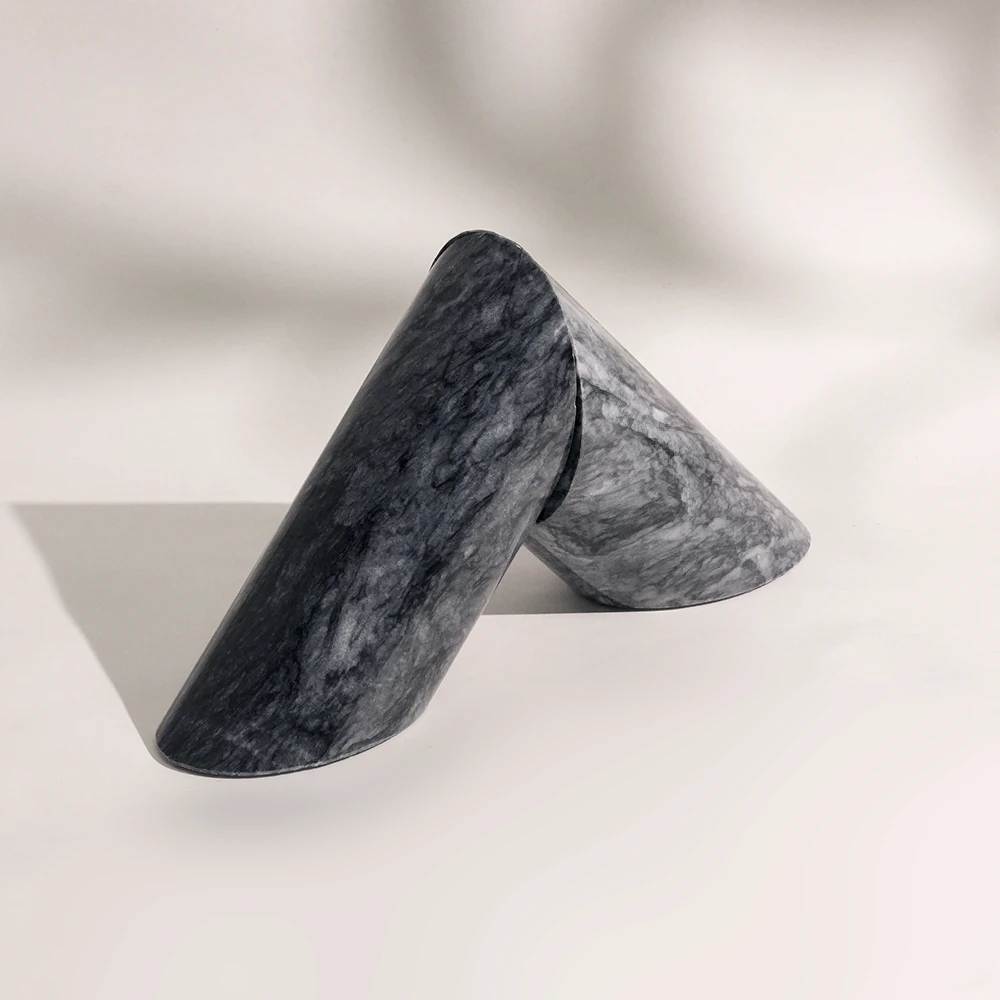 Dark Grey Marble Bookends